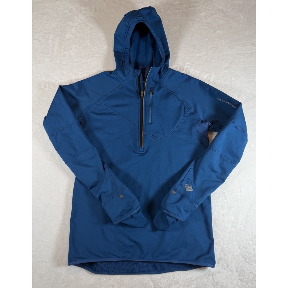 Salomon Jacket‎ Womens Medium Blue Acti Therm Athletic Running 1/2 Zip